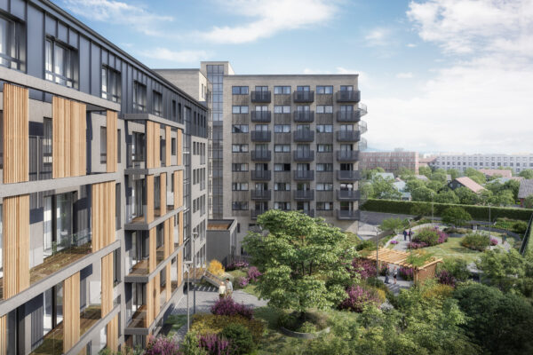 formgrafik fassadengestaltung-und-visualisierung-quartier-heinrich-exterieur-duesseldorf